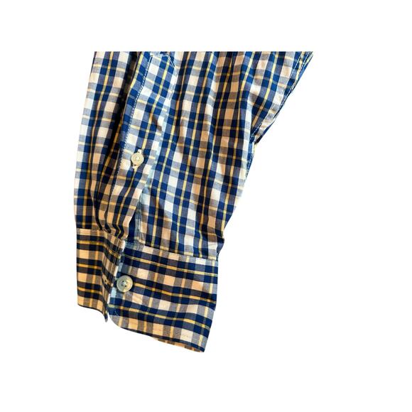 Dockers Blue Yellow White Plaid Long Sleeve Button Down Shirt Men's Size XXL - Picture 8 of 8